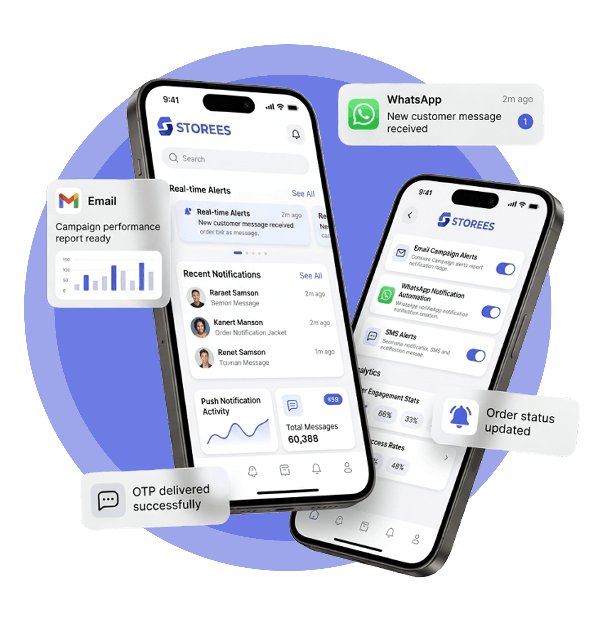 Storees customer data platform dashboard preview